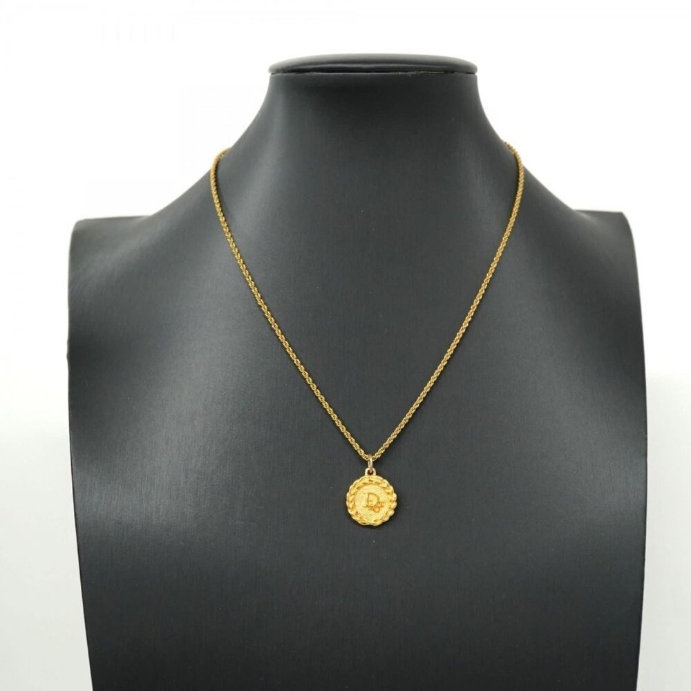 Christian Dior Vintage Gold Plated Necklace Medallion - Picture 3 of 8